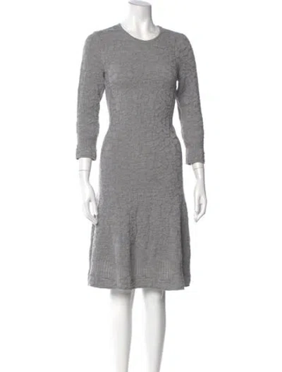Pre-owned Ferragamo Cashmere Knee-length Dress In Gray