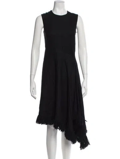 Pre-owned Ferragamo Cashmere Midi Length Dress In Black