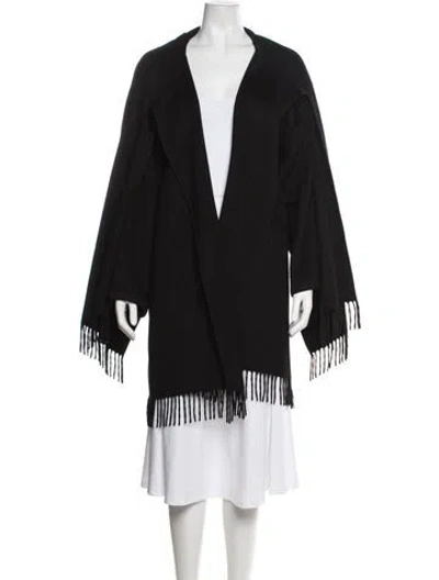 Pre-owned Ferragamo Cashmere Open Front Sweater In Black
