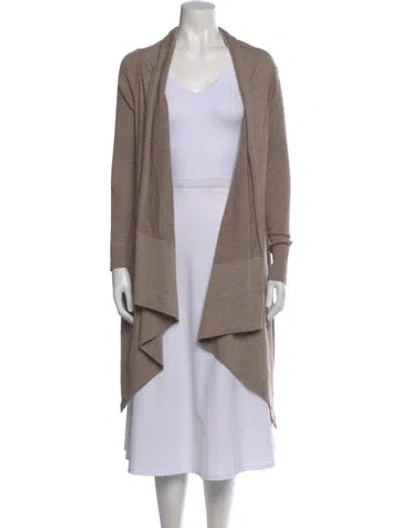 Pre-owned Ferragamo Cashmere Open Front Sweater In Neutral