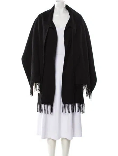 Pre-owned Ferragamo Cashmere Poncho In Black