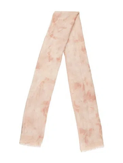 Pre-owned Ferragamo Cashmere Printed Scarf In Pink