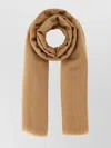 Ferragamo Cashmere Scarf Fringed Hems In Brown