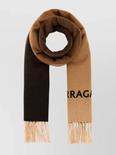 Ferragamo Cashmere Scarf Fringed Two-tone Design