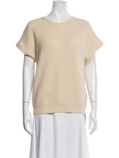 Pre-owned Ferragamo Cashmere Scoop Neck Sweater In Neutral