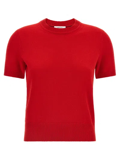 Ferragamo Cashmere Short-sleeved Sweater In Red