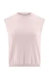 Ferragamo Sleeveless Cashmere Gilet In Pink