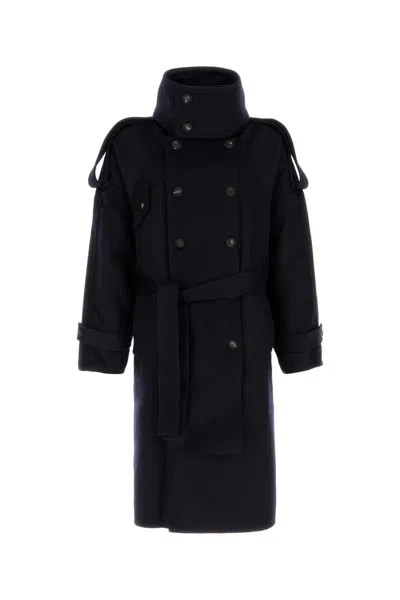 Ferragamo Double-breasted Belted Coat In Black
