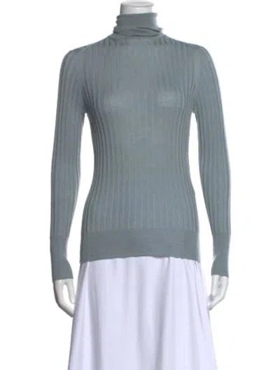 Pre-owned Ferragamo Cashmere Turtleneck Sweater In Blue