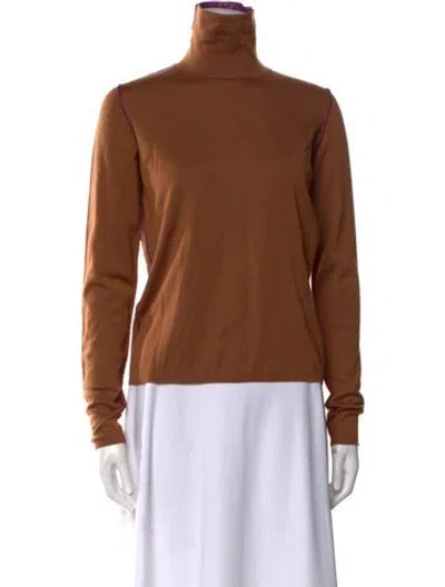 Pre-owned Ferragamo Cashmere Turtleneck Sweater In Brown