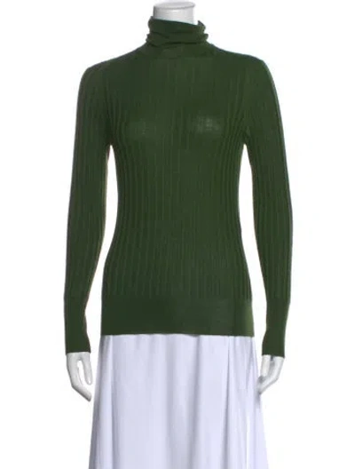 Pre-owned Ferragamo Cashmere Turtleneck Sweater In Green