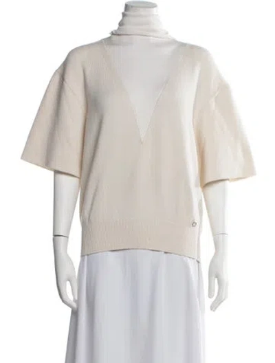 Pre-owned Ferragamo Cashmere Turtleneck Sweater In Neutrals