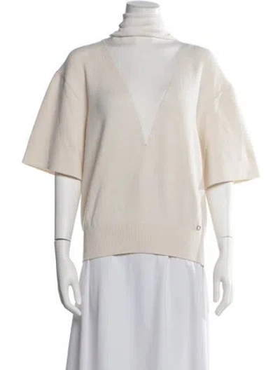 Pre-owned Ferragamo Cashmere Turtleneck Sweater W/ Tags In Neutrals