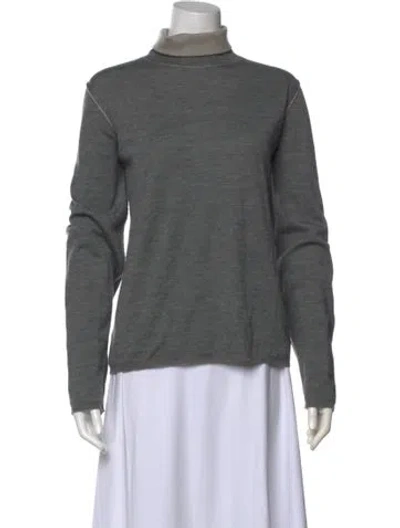 Pre-owned Ferragamo Cashmere Turtleneck Sweatshirt In Gray