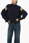 Ferragamo Cashmere V-neck Sweater With Cut-out Detail In Black