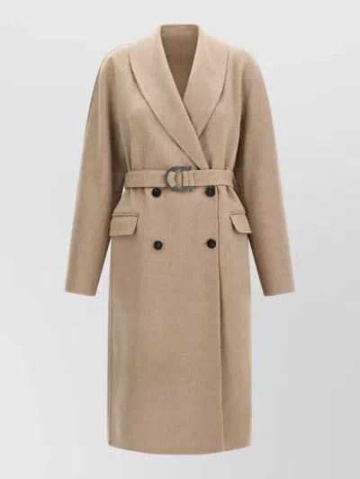 Ferragamo Cashmere Virgin Wool Coat In Brown