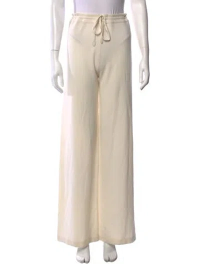 Pre-owned Ferragamo Cashmere Wide Leg Pants In Neutrals