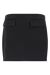 Ferragamo Flap-pocket Mini Skirt In Black