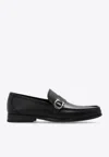 Ferragamo Caspian Leather Gancini Loafers In Black