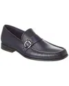 Ferragamo Caspian Leather Moccasin In Blue