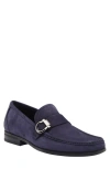 Ferragamo Gancini-embellished Loafers In Navy Midnight