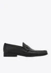 Ferragamo Caspian Monogram Leather Loafers In Black