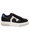Ferragamo Black Low Cut Gancini Outline Sneakers In Black