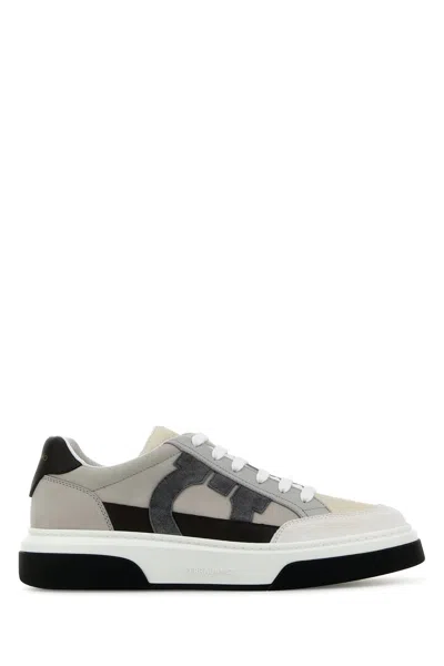 FERRAGAMO MULTICOLOR LEATHER CASSINA SNEAKERS