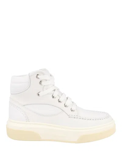 Ferragamo Cassio Leather High-top Sneakers In White
