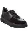 Ferragamo Cassina Leather & Suede Sneaker In Black