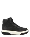 Ferragamo Cassina Leather High-top Sneakers In Black