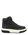 Ferragamo Cassina Leather High-top Sneakers In Black