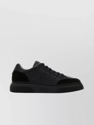 FERRAGAMO CASSINA LEATHER SNEAKERS ROUND TOE