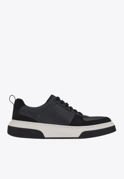 Ferragamo Cassina Low-top Sneakers In Black