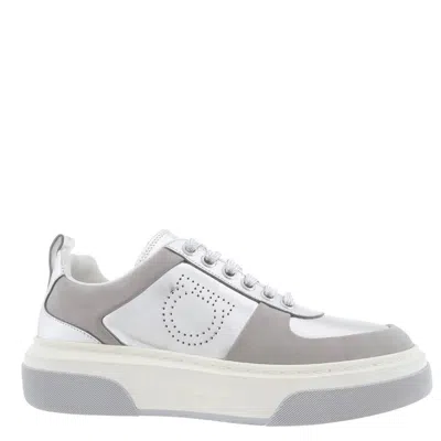 Ferragamo Cassina Low-top Gancini Sneakers In Gray