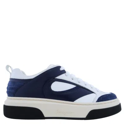 Ferragamo Cassina Low-top Sneakers, Size 7 In Blue