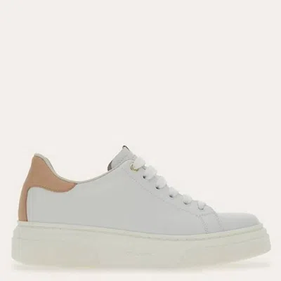 Ferragamo Cassina Mini Vara Ornament Sneaker In White
