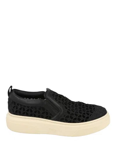 Ferragamo Cassina Slip-on Sneakers In Black