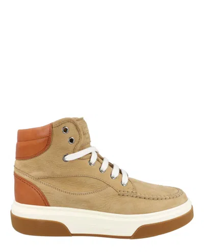 Ferragamo Cassina Suede High-top Sneakers In Neutral