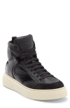 Ferragamo Cassio Leather High-top Sneakers In Black
