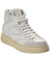 Ferragamo Cassio Leather High-top Sneaker In Black