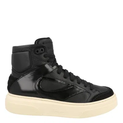 FERRAGAMO FERRAGAMO CASSIO LEATHER HIGH-TOP SNEAKERS