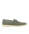 Ferragamo Casual Loafer With Gancini Ornament In Gray