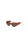 Ferragamo Caramel Leather Leather Sunglasses In Brown