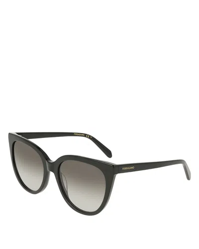 Ferragamo Cat Eye Sunglasses, 56mm In Black