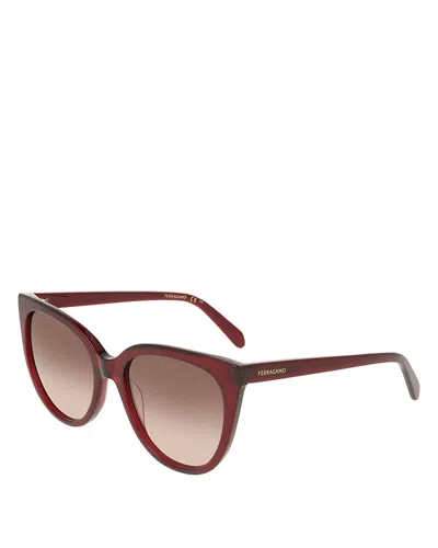 Ferragamo Cat Eye Sunglasses, 56mm In Brown