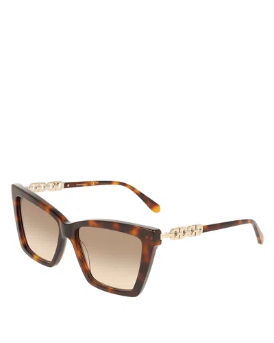 Ferragamo Cat Eye Sunglasses, 57mm In Brown