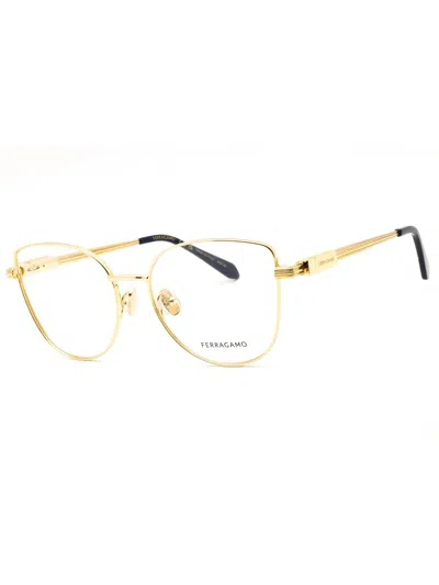 Ferragamo Cat Eye Women's Eyeglasses In Gold