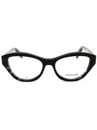 Ferragamo Cat Eye Women's Eyeglasses Sf3011 In Black