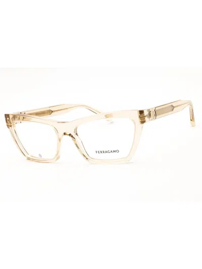 Ferragamo Sf3021 259 Transparent Beige 54mm In Gold